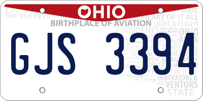 OH license plate GJS3394