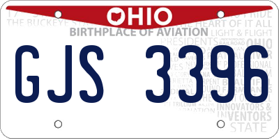 OH license plate GJS3396