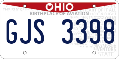 OH license plate GJS3398