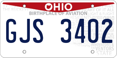 OH license plate GJS3402