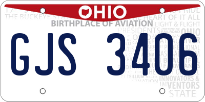 OH license plate GJS3406