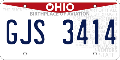 OH license plate GJS3414