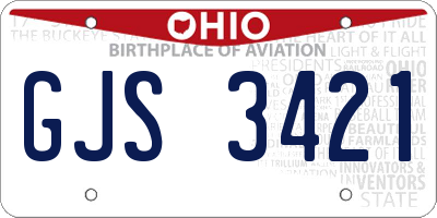 OH license plate GJS3421