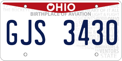 OH license plate GJS3430
