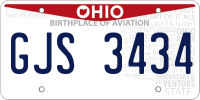 OH license plate GJS3434