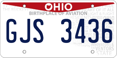 OH license plate GJS3436