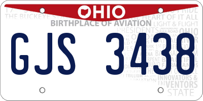 OH license plate GJS3438