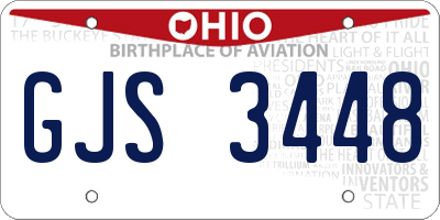OH license plate GJS3448