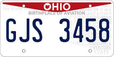 OH license plate GJS3458