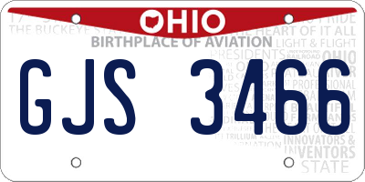OH license plate GJS3466