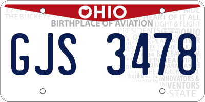 OH license plate GJS3478