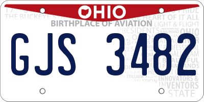 OH license plate GJS3482