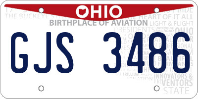 OH license plate GJS3486