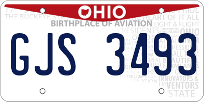 OH license plate GJS3493