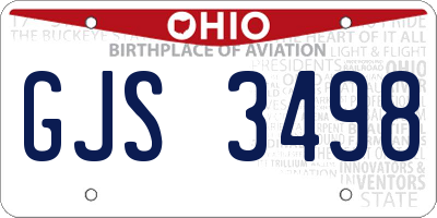 OH license plate GJS3498