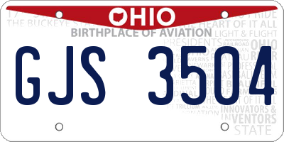 OH license plate GJS3504