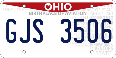 OH license plate GJS3506