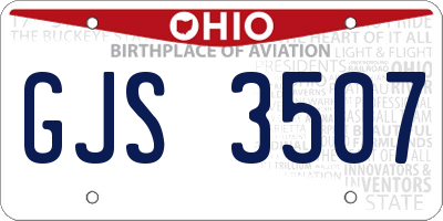 OH license plate GJS3507