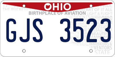 OH license plate GJS3523