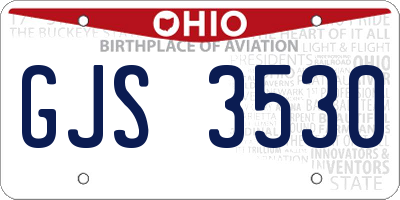 OH license plate GJS3530