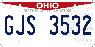 OH license plate GJS3532