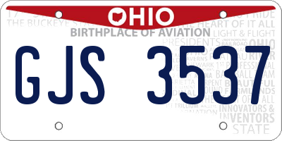 OH license plate GJS3537