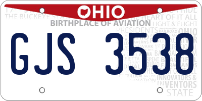 OH license plate GJS3538