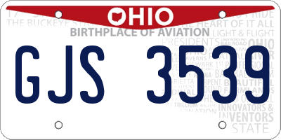 OH license plate GJS3539