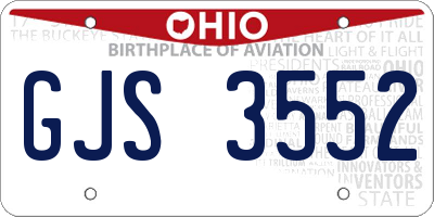 OH license plate GJS3552