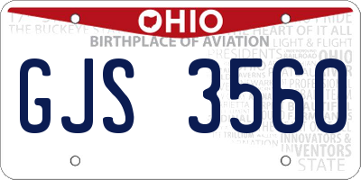 OH license plate GJS3560