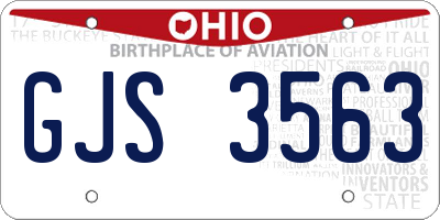 OH license plate GJS3563