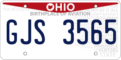 OH license plate GJS3565