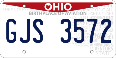 OH license plate GJS3572
