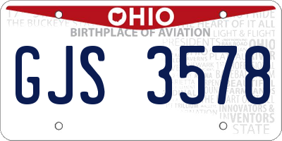 OH license plate GJS3578