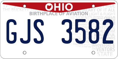 OH license plate GJS3582