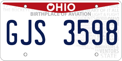 OH license plate GJS3598