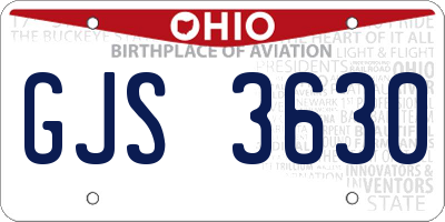 OH license plate GJS3630