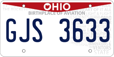 OH license plate GJS3633