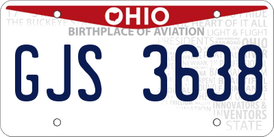 OH license plate GJS3638