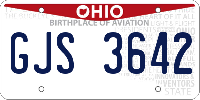 OH license plate GJS3642