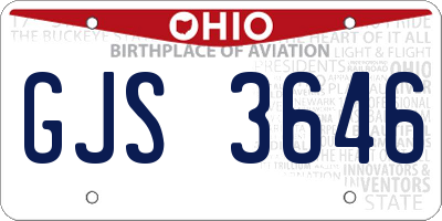 OH license plate GJS3646