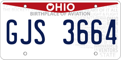 OH license plate GJS3664