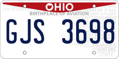 OH license plate GJS3698