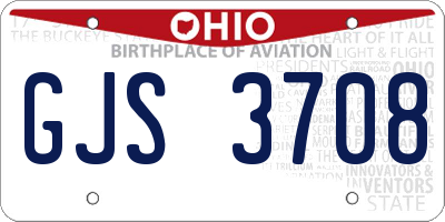 OH license plate GJS3708