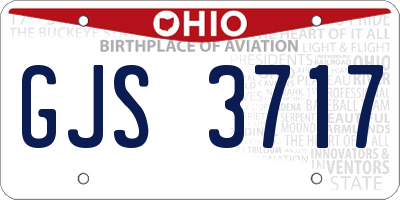 OH license plate GJS3717