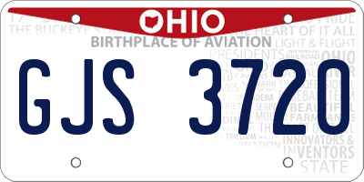 OH license plate GJS3720