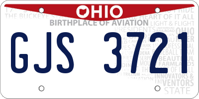 OH license plate GJS3721