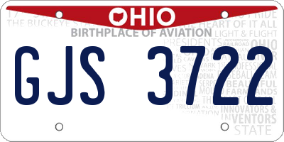 OH license plate GJS3722