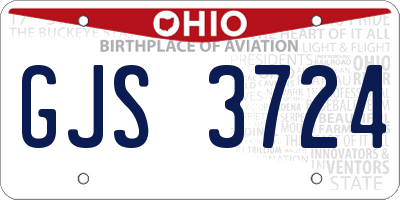 OH license plate GJS3724