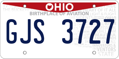 OH license plate GJS3727